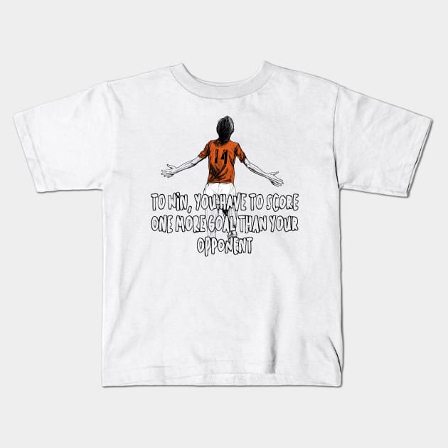 Johan Cruyff Simple Tactics Kids T-Shirt by TerraceTees